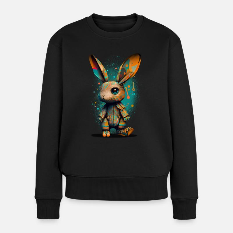 Buddy Bunny - Frauen Premium Bio Pullover - Schwarz