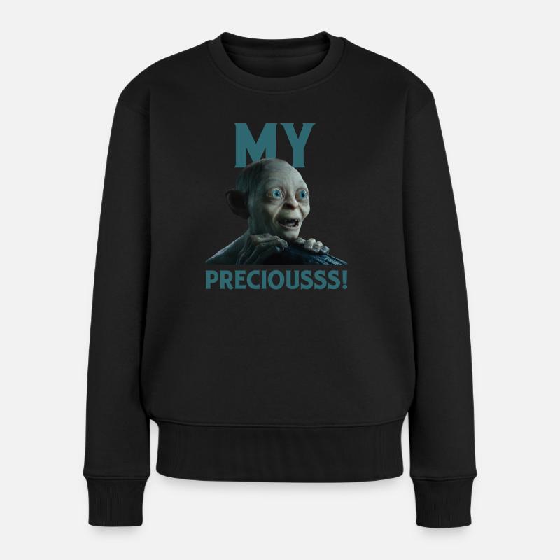 Le Hobbit Dessin Amusant De Gollum Mon Précieux - Pull Premium bio Femme - noir
