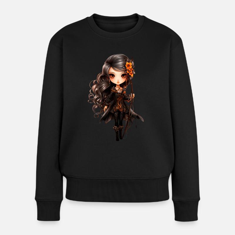 Dollie Forest - Frauen Premium Bio Pullover - Schwarz