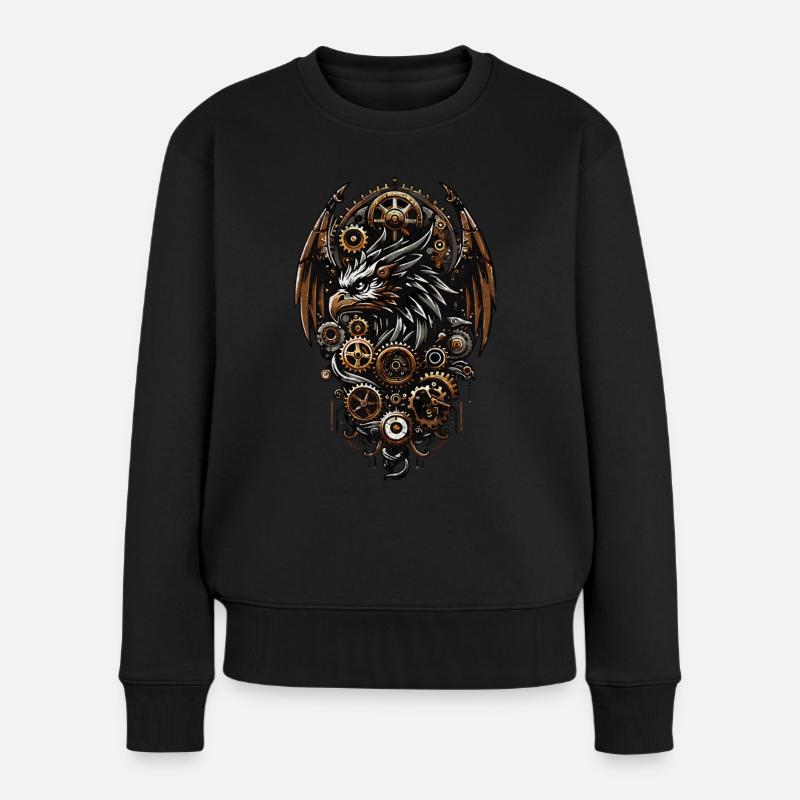 STEAMPUNK EAGLE - Women's Premium Organic Jumper - black