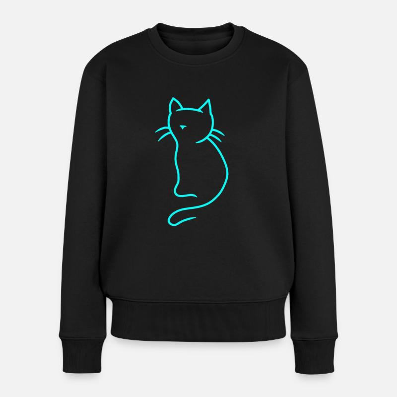 Kätzchen Katze Katzen Haustiere Kinder Miau - Frauen Premium Bio Pullover - Schwarz