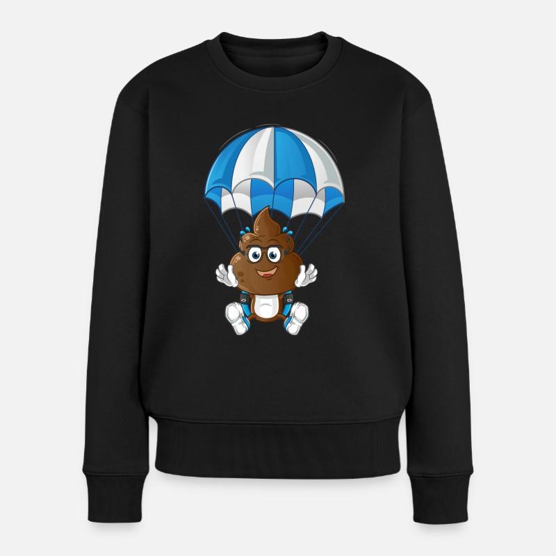 Fallschirm - Frauen Premium Bio Pullover - Schwarz