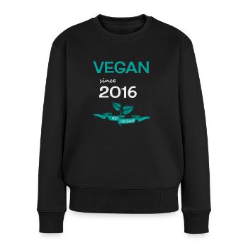 Vegan depuis 2016, Go Vegan - Pull Premium bio Femme - noir - Devant - Julia (174cm)