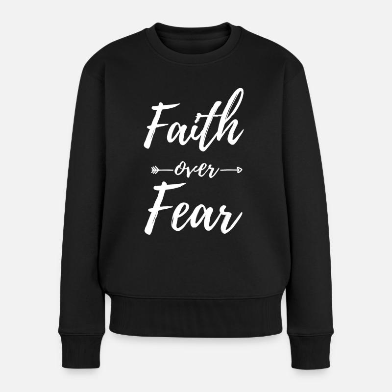 La foi plutôt que la peur - Pull Premium bio Femme - noir