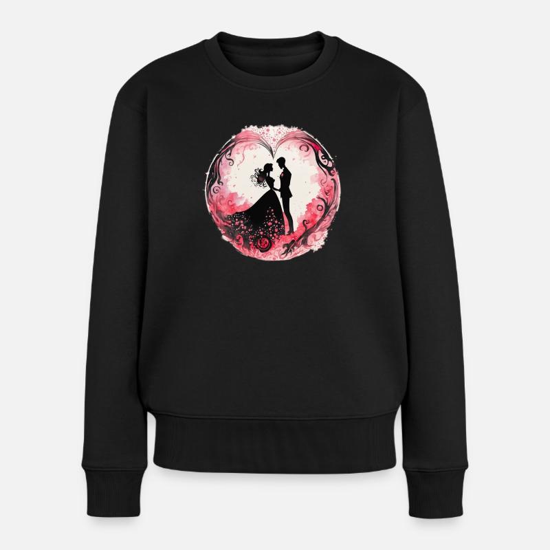 Love is all around - Frauen Premium Bio Pullover - Schwarz