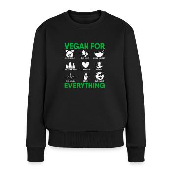 Vegan For Everything Plant Vegetarian Diet Veggies - Frauen Premium Bio Pullover - Schwarz - Vorne - Julia (174cm)