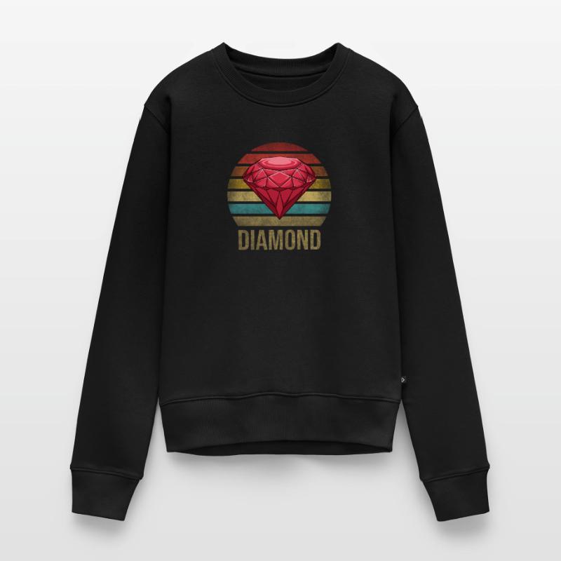 Ruby Gemstone Retro Sunset Women's Premium Organic Jumper