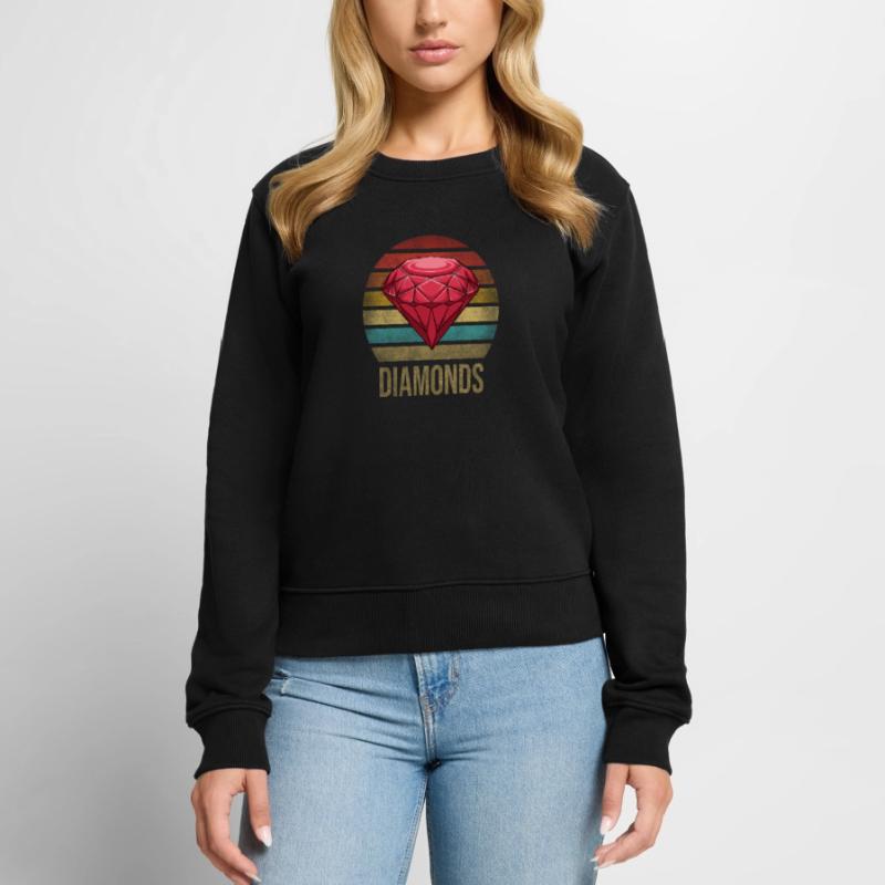 Ruby Gemstone Retro Sunset Women's Premium Organic Jumper