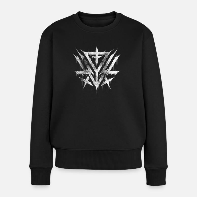 Tribal Metal - Frauen Premium Bio Pullover - Schwarz