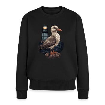 Seagull Seabird Lighthouse - Women's Premium Organic Jumper - black - Front - Julia (174cm)
