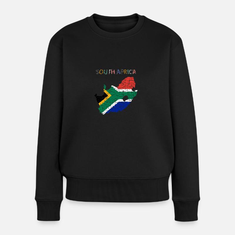 Südafrika - Kunstdesign - Frauen Premium Bio Pullover - Schwarz