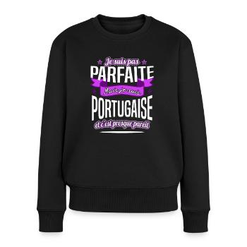 Portugaise du Portugal - Pull Premium bio Femme - noir - Devant - Julia (174cm)