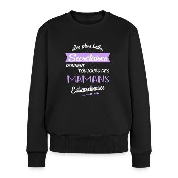 Secrétaires et mamans - Pull Premium bio Femme - noir - Devant - Julia (174cm)