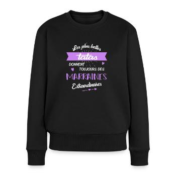 Marraines extraordinaires - Pull Premium bio Femme - noir - Devant - Julia (174cm)