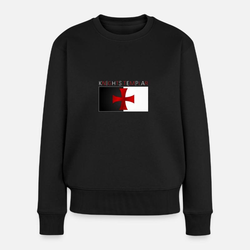 Templiers Chevaliers Templiers Croix Bannière - Pull Premium bio Femme - noir