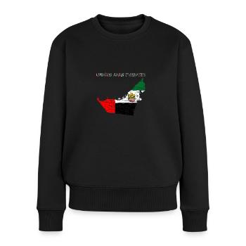 Émirats arabes unis Carte Drapeau EAU Dubaï - Pull Premium bio Femme - noir - Devant - Julia (174cm)
