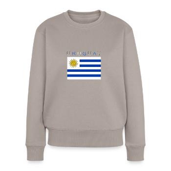 Uruguay Flagge Montevideo - Frauen Premium Bio Pullover - Taupe - Vorne - Julia (174cm)