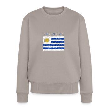 Drapeau de l’Uruguay - Pull Premium bio Femme - taupe - Devant - Julia (174cm)