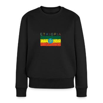 Drapeau de l’Éthiopie - Pull Premium bio Femme - noir - Devant - Julia (174cm)
