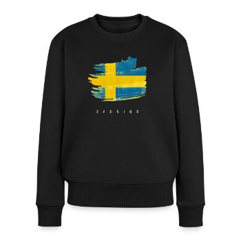 Suède Drapeau suédois Aquarelles - Pull Premium bio Femme - noir - Devant - Julia (174cm)