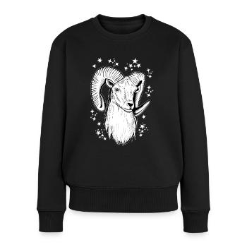 Widder Astrologie Geburtstag - Frauen Premium Bio Pullover - Schwarz - Vorne - Julia (174cm)