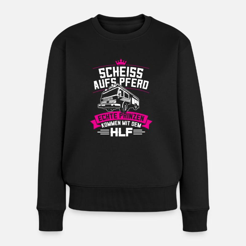 Feuerwehr HLF - Frauen Premium Bio Pullover - Schwarz