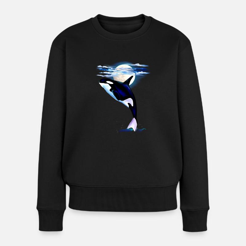 MOONSHINE ORCA - Frauen Premium Bio Pullover - Schwarz