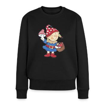 Wichtel_02 - Frauen Premium Bio Pullover - Schwarz - Vorne - Julia (174cm)