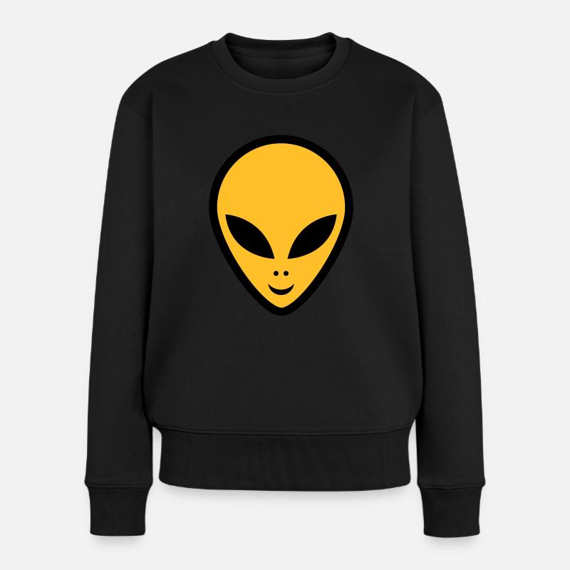 alien - Frauen Premium Bio Pullover - Schwarz