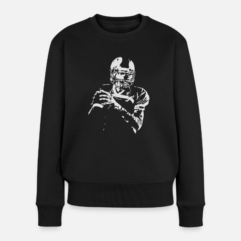 Football - Frauen Premium Bio Pullover - Schwarz