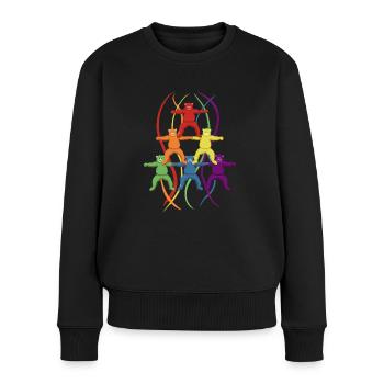 Rainbow bears stand together! Pride Outfit - Women's Premium Organic Jumper - black - Front - Julia (174cm)