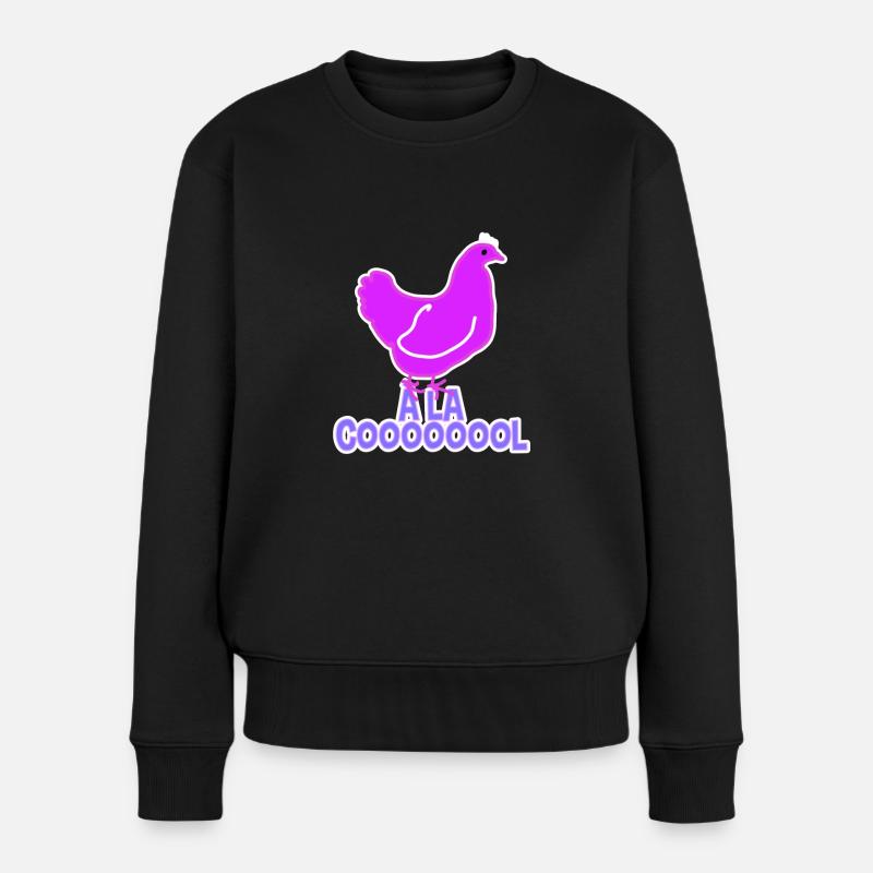 Coole Henne - Frauen Premium Bio Pullover - Schwarz