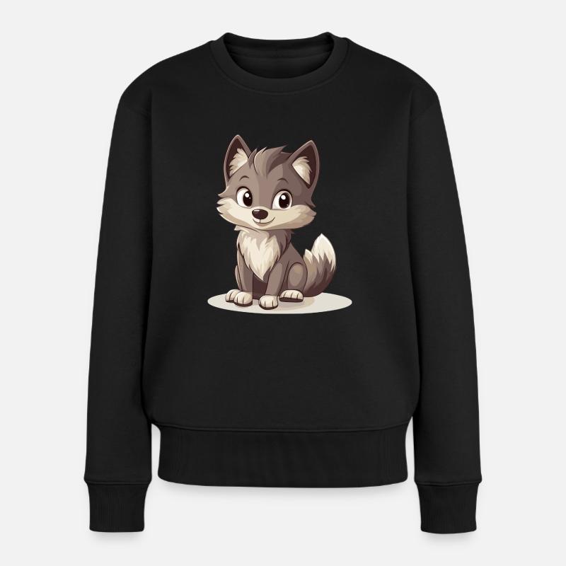petit loup - Pull Premium bio Femme - noir