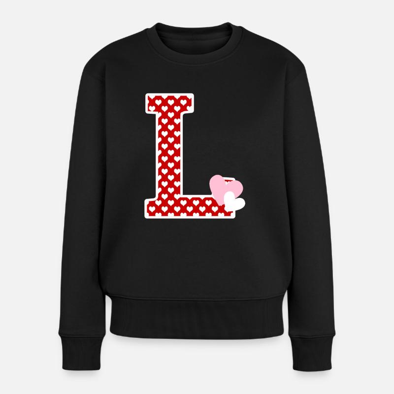 Lettre l cœur - Pull Premium bio Femme - noir
