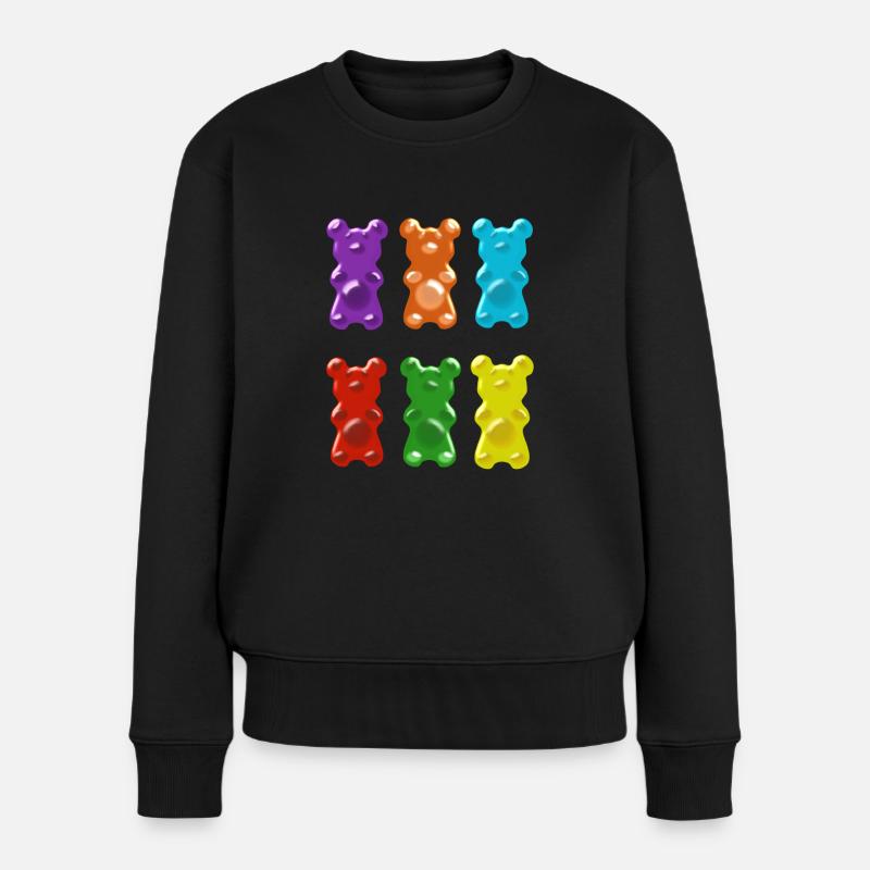 gummibärchen,bärchen,süß - Frauen Premium Bio Pullover - Schwarz