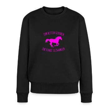 Né pour aller à l'école - Pull Premium bio Femme - noir - Devant - Julia (174cm)