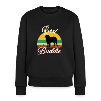 Meilleur chien de montagne bernois Buddie - Pull Premium bio Femme - noir - Devant - Julia (174cm)