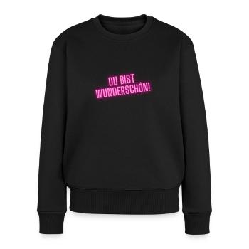 Du bist Wunderschön Geschenk Geschenkidee - Frauen Premium Bio Pullover - Schwarz - Vorne - Julia (174cm)