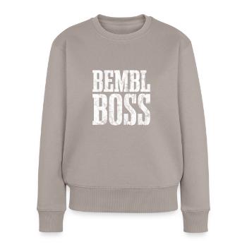 Apfelwein Bemblboss Geschenkidee Hessen - Frauen Premium Bio Pullover - Taupe - Vorne - Julia (174cm)