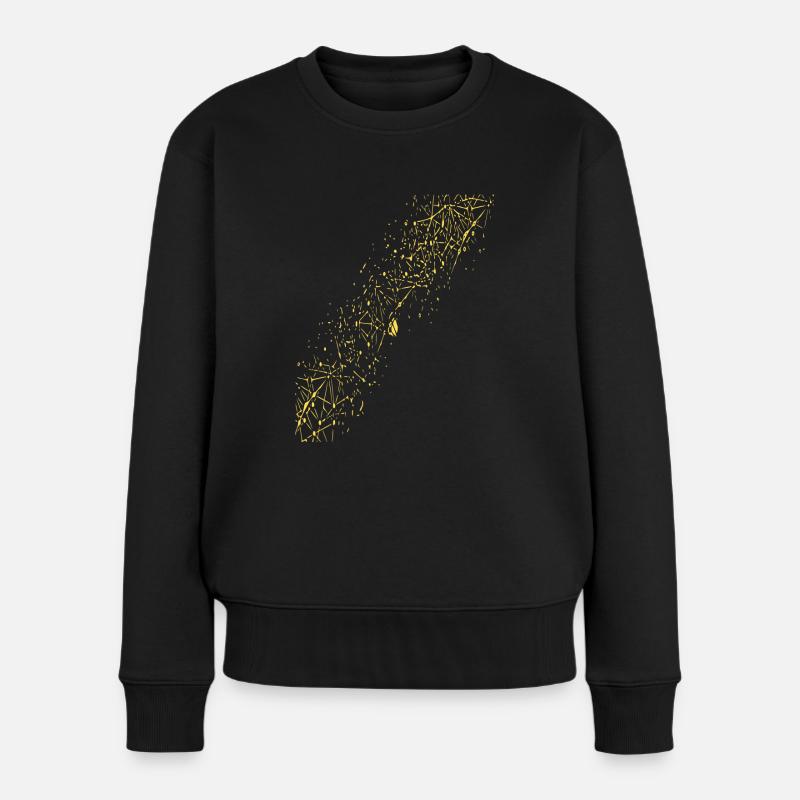Abstraktes Raster / Linie / Muster / Natur / gold - Frauen Premium Bio Pullover - Schwarz
