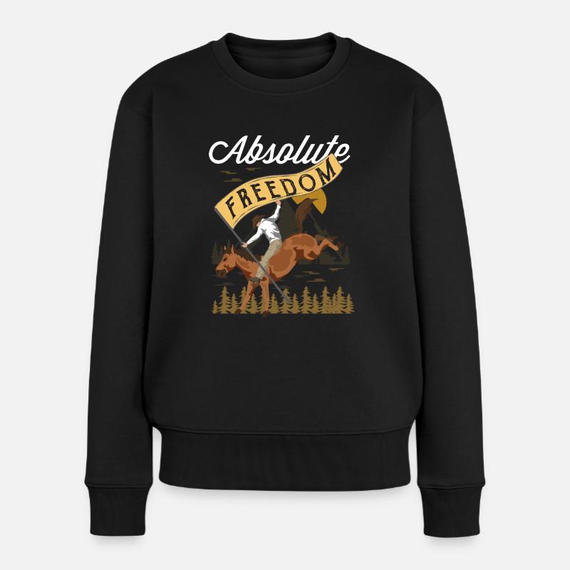 Cowboy - Frauen Premium Bio Pullover - Schwarz