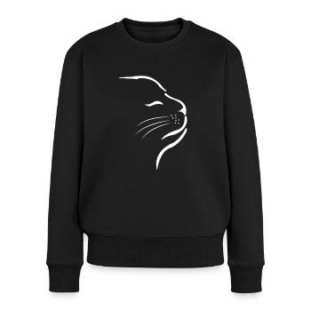 Katze Katzen - Frauen Premium Bio Pullover - Schwarz - Vorne - Julia (174cm)