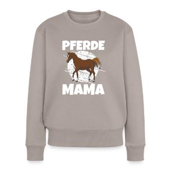 Pferde mama Pferd Besitzerin - Frauen Premium Bio Pullover - Taupe - Vorne - Julia (174cm)
