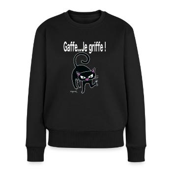 Gaffe je griffe T shirt png - Pull Premium bio Femme - noir - Devant - Julia (174cm)