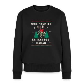 MEIN ERSTES WEIHNACHTEN ALS MUTTER FRAUEN T-SHIRT - Frauen Premium Bio Pullover - Schwarz - Vorne - Julia (174cm)