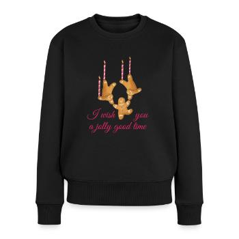 Jolly Good Time - Women's Premium Organic Jumper - black - Front - Julia (174cm)