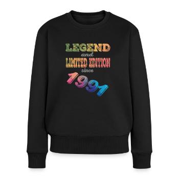 LEGEND AND LIMITED EDITION - Frauen Premium Bio Pullover - Schwarz - Vorne - Julia (174cm)