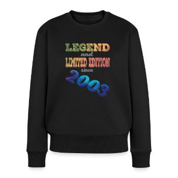 LEGEND AND LIMITED EDITION - Frauen Premium Bio Pullover - Schwarz - Vorne - Julia (174cm)