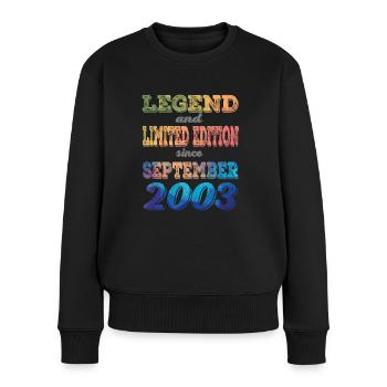 LEGEND AND LIMITED EDITION - Frauen Premium Bio Pullover - Schwarz - Vorne - Julia (174cm)