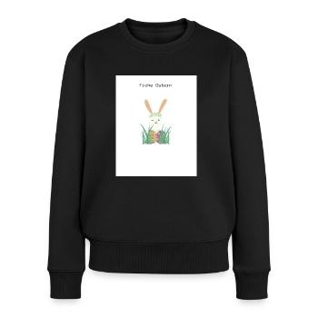 Frohe Ostern - Frauen Premium Bio Pullover - Schwarz - Vorne - Julia (174cm)